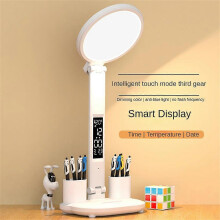 (Regular style, Charging model 3200 capacity) New Table Lamp Desk Lamp Study Reading Light with Fan LED Clock Eye Protection~
