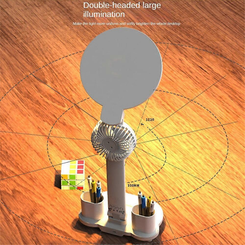 (Regular style, Charging model 3200 capacity) New Table Lamp Desk Lamp Study Reading Light with Fan LED Clock Eye Protection~ 2