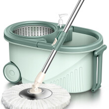 Spin Mop Bucket with 360 Plate and Easy Drain Outlet for Hands Floor Cleaning