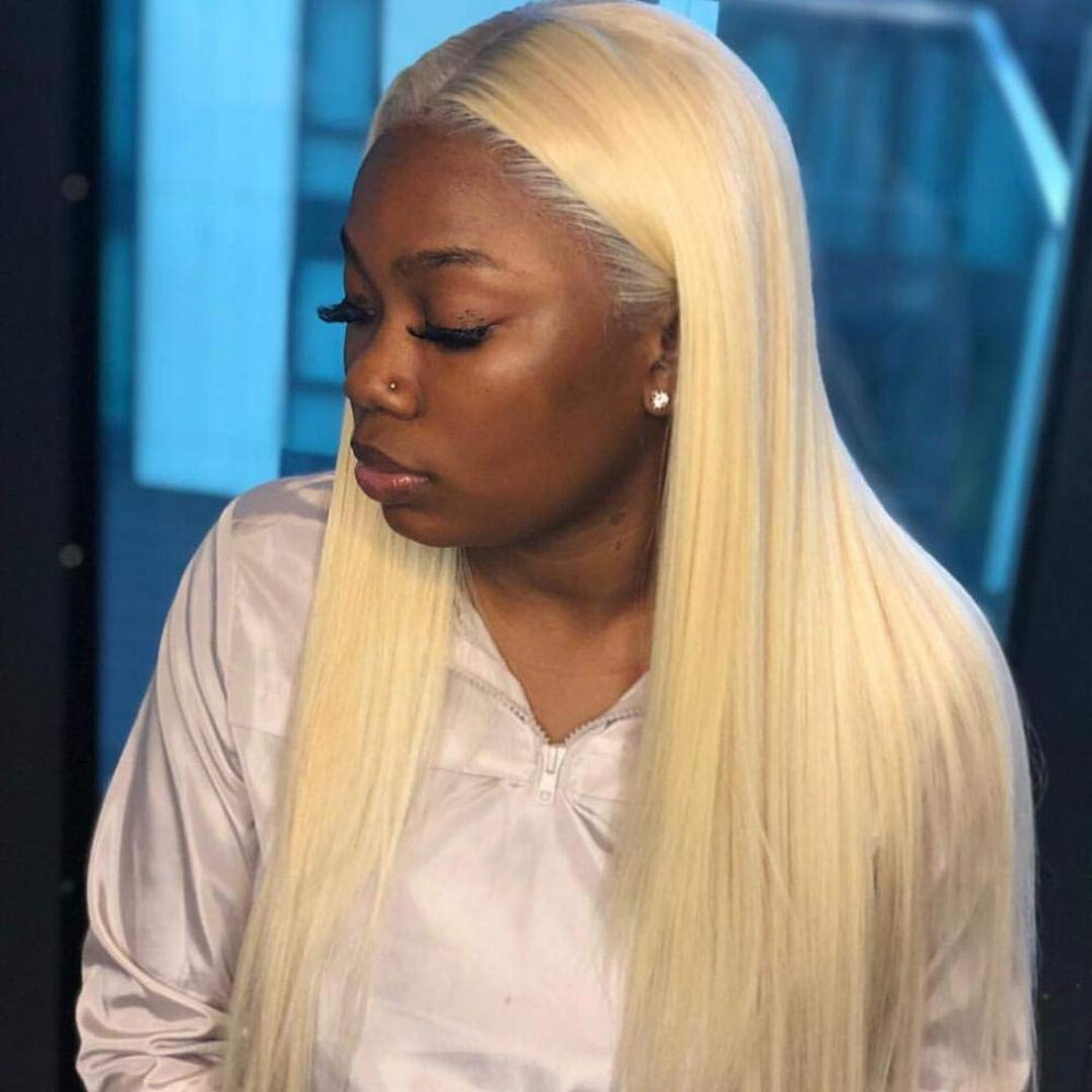 613 Blonde Straight Human Hair Lace Front Wig 30 Inches Honey Blonde Wavy Natural Wig