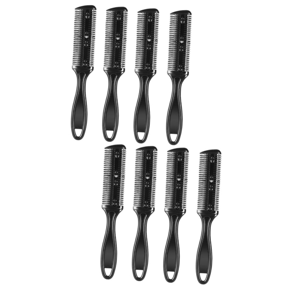 Unisex 8Pcs Dual Sided Hair Thinning Razor Comb For Salon And Home Use With Ergonomic Grip