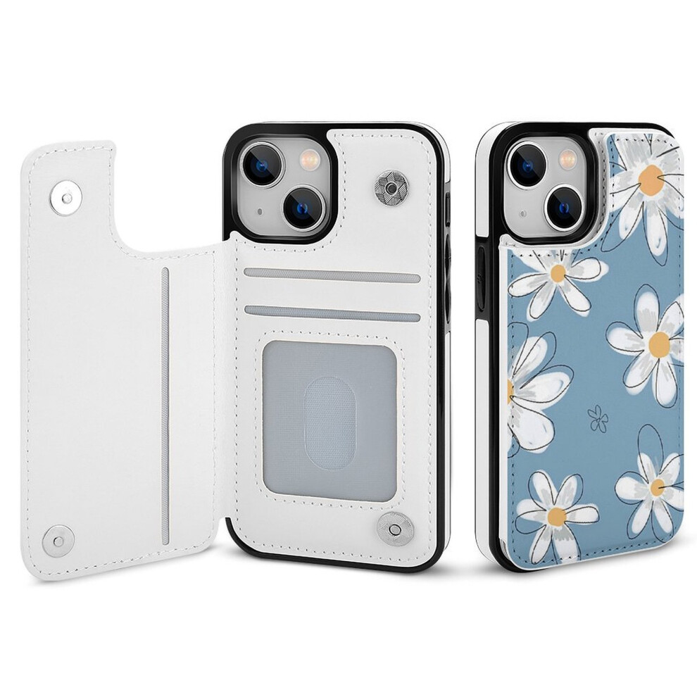 Floral Pattern Compatible With Iphone 14 Wallet Case, Pu Leather Folio With Card Holder, Kickstand & Magnetic Clasp 9173940125698