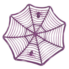 Halloweenska miska na cukríky - plastový košík s pavučinou, dekorácia v interiéri, párty potreby, dekorácia strašidelného domu na stôl