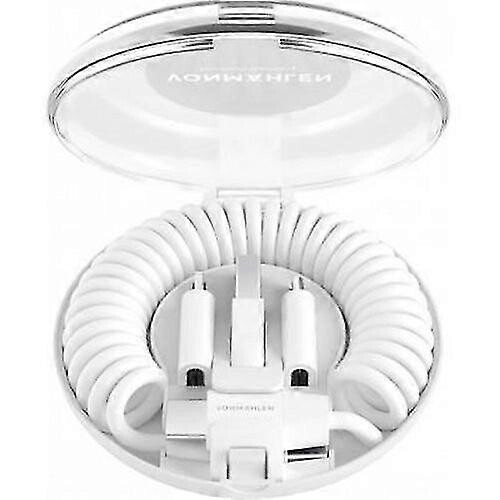 (White)All-in-one USB A C/micro USB USB C Lightning cable - 3A Allroundo