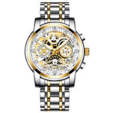 NINSEN Mens Digital Watches Waterproof Sport Watch Watch Steel Belt Full Hollow Men's Watch Automatic Mechanical Watch