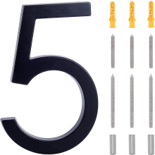 6-palcové plávajúce číslo domu, 5-palcové adresné čísla domov zo zliatiny zinku, kovové moderné čísla domov so železnými skrutkami pre