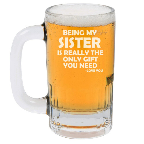 Κούπα μπύρας 12oz από γυαλί Stein Το να είσαι η αδερφή μου είναι πραγματικά το μόνο