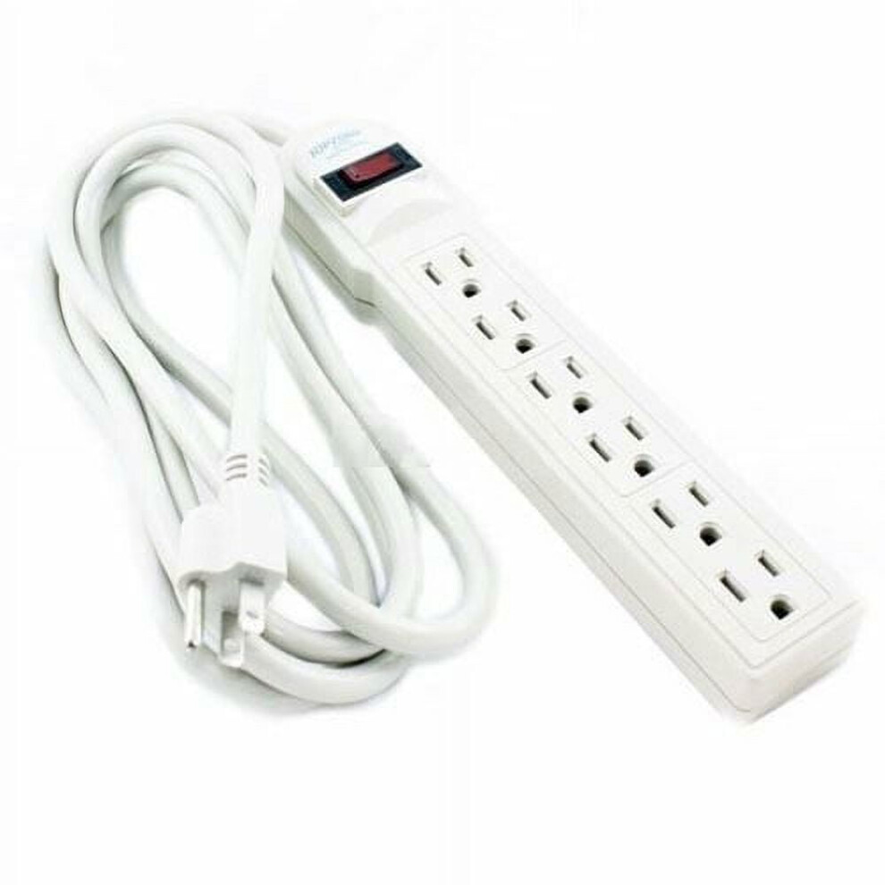 8 Ft 6 Outlet Power Strip Extension Cord W/ Surge Protector Etl Tap... 9173940127999