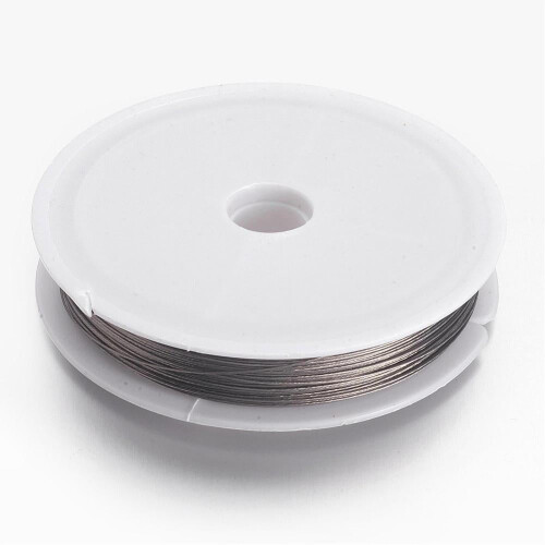 1 Ρολό Tiger Tail Wire από ανοξείδωτο ατσάλι με επικάλυψη νάιλον, ασημί 0,45 χιλ. περίπου