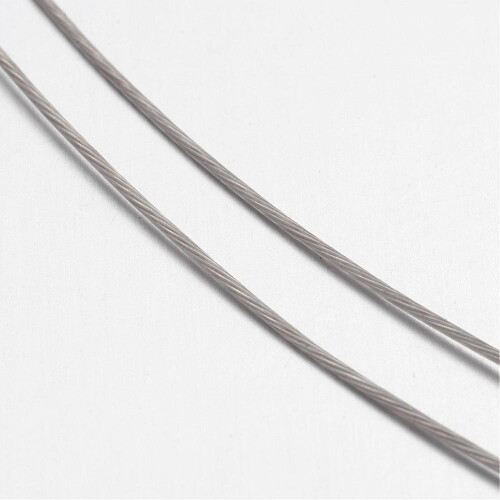 1 Ρολό Tiger Tail Wire από ανοξείδωτο ατσάλι με επικάλυψη νάιλον, ασημί 0,45 χιλ. περίπου 2