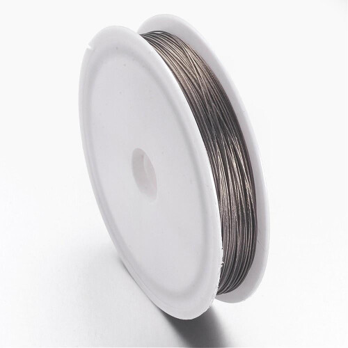1 Ρολό Tiger Tail Wire από ανοξείδωτο ατσάλι με επικάλυψη νάιλον, ασημί 0,45 χιλ. περίπου 1