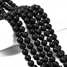 Lava beads, Full strand, 47pcs - 8 mm