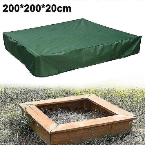 (200x200x20cm, Green) Sandbox Cover, Sandbox Canopy With Drawstring, Sandpit Pool Cover
