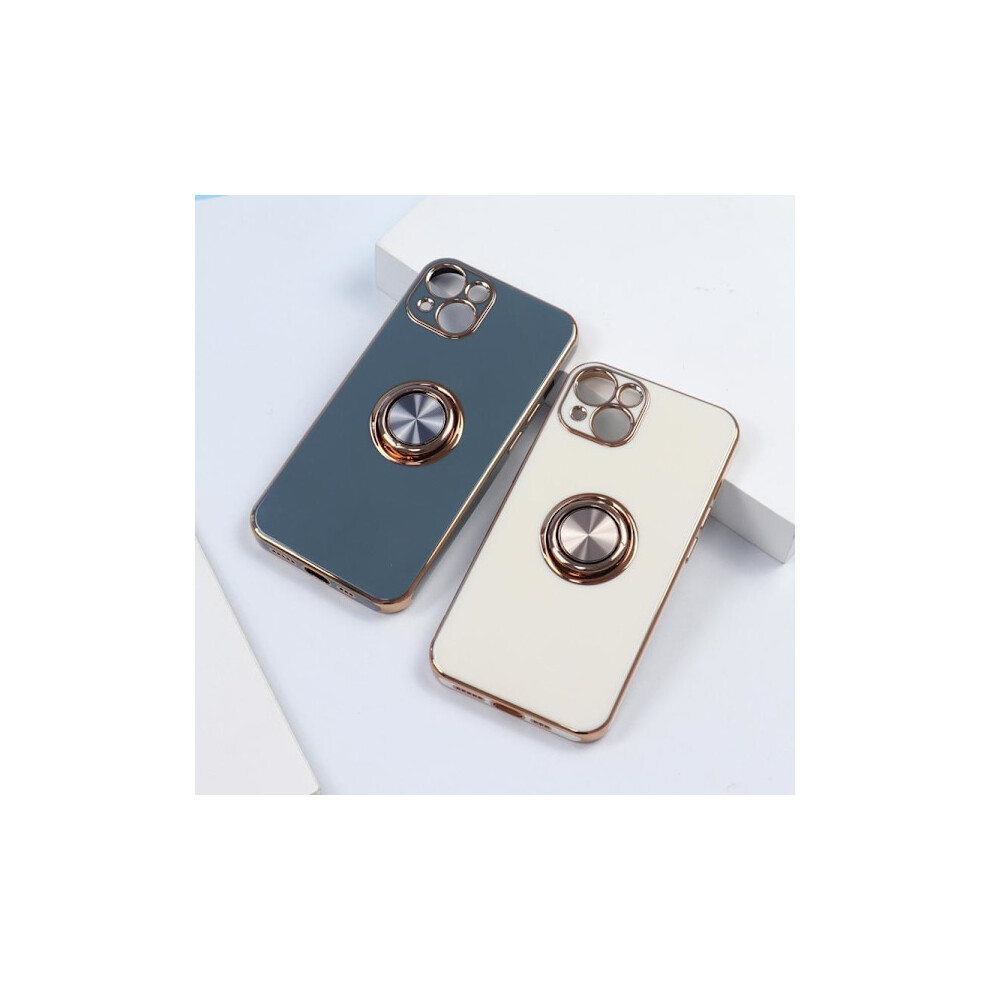 Luxurious Stylish Case 'Compatible With Iphone 14 Plus' With Ring Stand Function Gu White 9173940130265