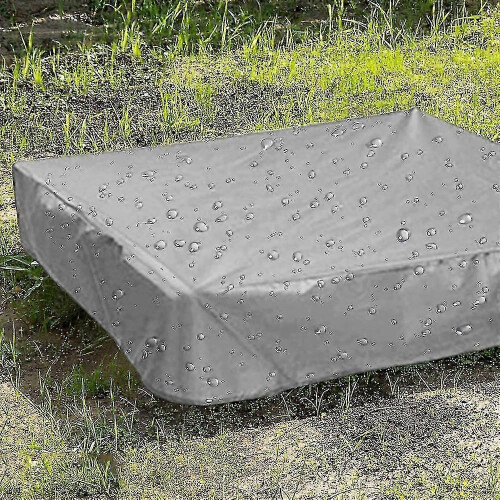 (120x120x20cm, Grey) Sandbox Cover, Sandbox Canopy With Drawstring, Sandpit Pool Cover 2