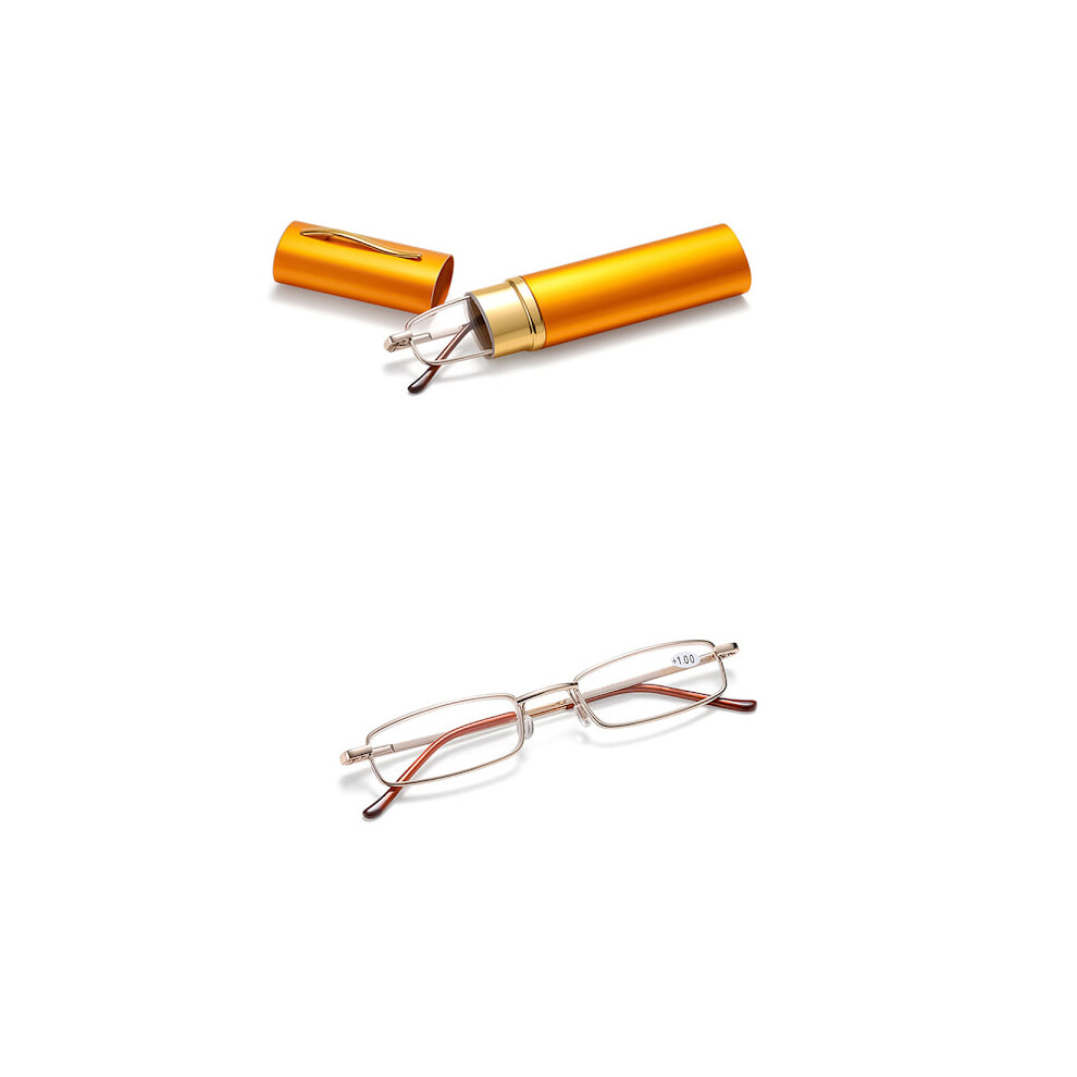 Well-designed Reading Glasses with Practical Case (+1.0-+4.0) Gold +1.5
