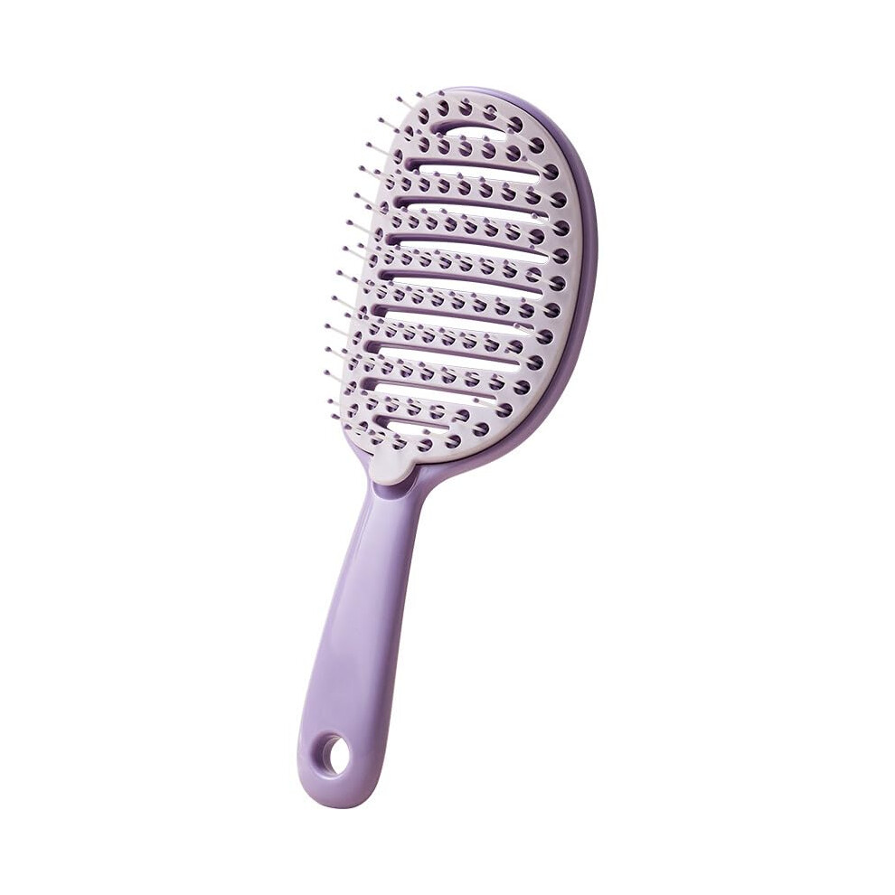 Detangling Brush with Curved Vented Design for Wet and Dry Hair, SelfCleaning for Curly and Thick Hair