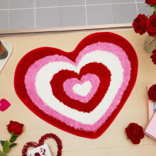 Tapis de bain Hariumiu pour la Saint-Valentin, antidérapant, en forme de cœur, doux et lavable, pour la douche et la décoration de salle de bain.