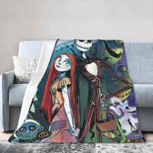 Painajainen ennen joulua -hotellihuopa, anime-huopa sängylle, sohvahuopa, erittäin pehmeä fleecehuopa makuuhuoneeseen, olohuoneeseen, 60 x 50