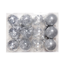 24Pcs Bling Christmas Balls Ornaments, 6CM Small Christmas Tree Balls Ornaments Multicolor Xmas Holiday Wedding Party Home Decoration Pink 6 cm