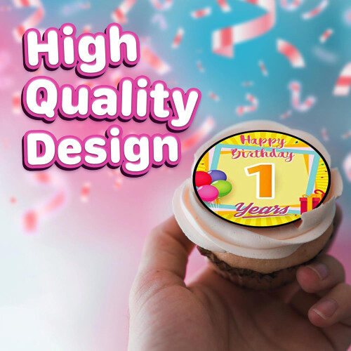 30x Βρώσιμα Διακοσμητικά για Cupcakes με Θέμα την 1η Συλλογή Βρώσιμων Διακοσμήσεων για 2
