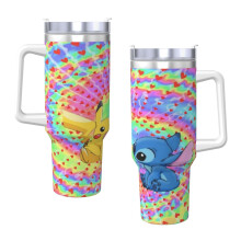 Pikachu Love Stitch40oz H2.0Stainless Steel Vacuum Insulated Tumbler With Lid And Straw For Water, Iced Tea Or Coffee, Smoothie