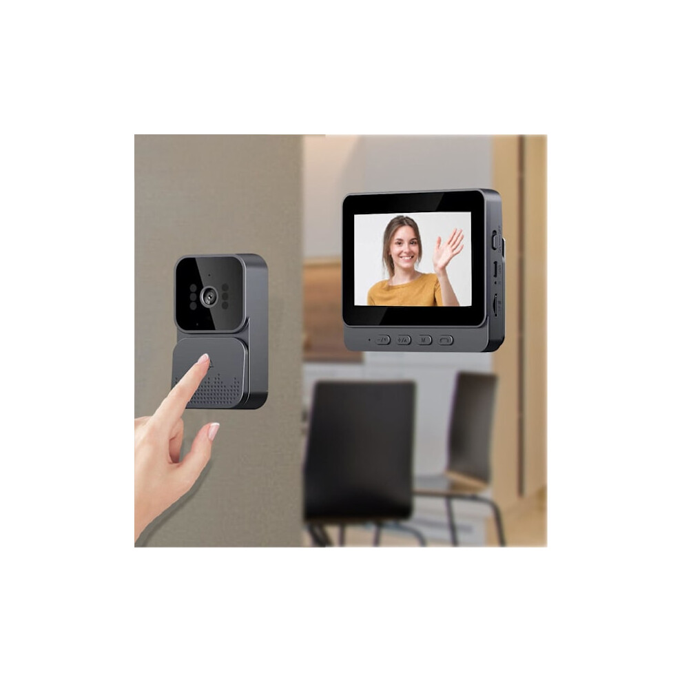 Ring Doorbell Wireless Intelligent Visual Doorbell, Wireless Visual Doorbell, 4.3 Inch Screen, Home Intelligent Two-Way Intercom, Video Monitor 9499224617049
