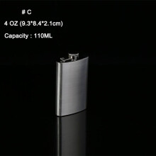 JANDEL 1-10 Oz Stainless Steel Hip Liquor Whiskey Alcohol Flask Cap Pocket Wine Bottle, 4oz