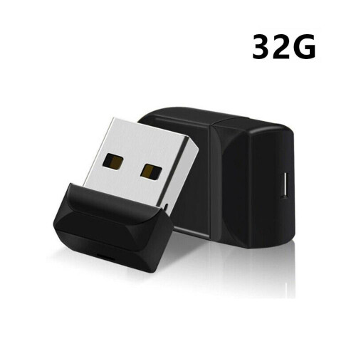 Clé USB Mini 32 Go, format mini U, pour PC et ordinateur portable, noire (32 Go)