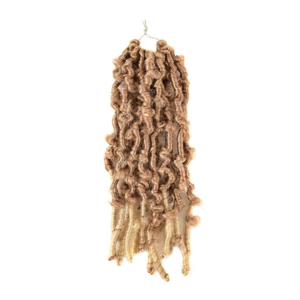 Unisex Butterfly Locs Crochet Hair 12 Inch Prelooped Distressed Braids 613 Blonde Protective Style