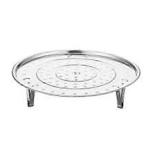(24cm) Stainless Steel Round Steamer Rack with Detachable V-Shaped Stand for Steamer Cooking Stackable Vegetables Dumplings Fish Seafood