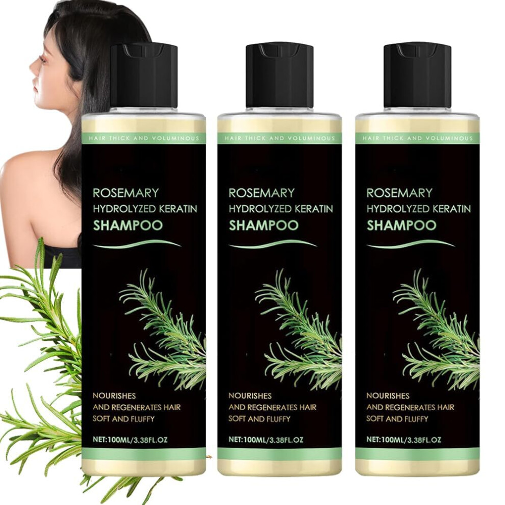Rosemary Keratin Shampoo for Hair Growth and Hydration, Strengthens Fibers, Boosts Volume