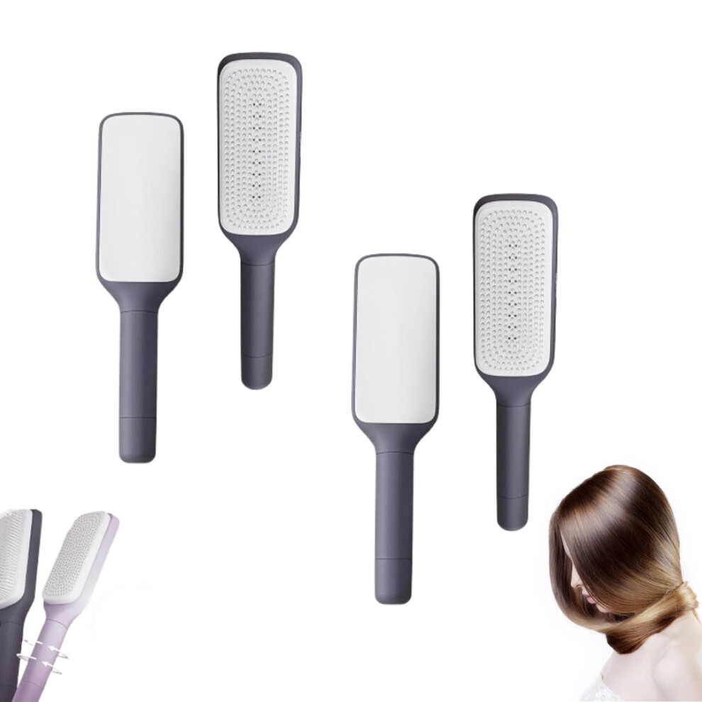 Self Cleaning Detangling Hair Brush with Retractable Bristles, Anti Static, Easy Hair Removal