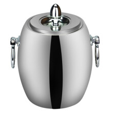 Stainless Steel Ice Bucket with Lid and Tongs, Double Wall Insulated for Home Bar and Parties