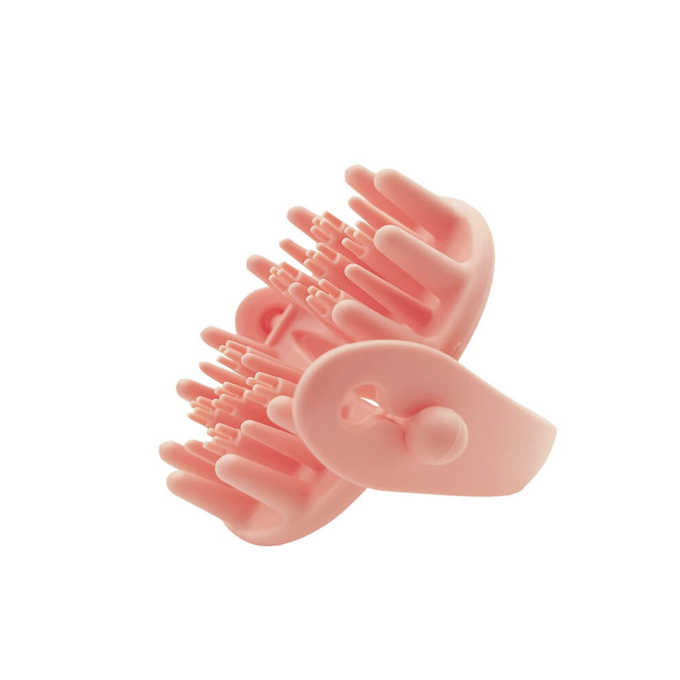 Pink Scalp Massager For Hair Growth With Soft Silicone Bristles, Shampoo Brush For Dandruff Removal,