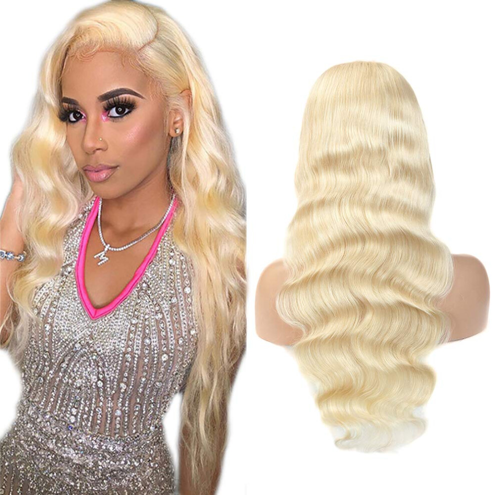 Unisex Brown 613 Blonde Human Hair 4X4 Lace Closure Wig Brazilian Virgin Remy Body Wave Glueless Preplucked