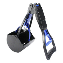 (Blue) 24" Dog Poop Scooper Foldable Pet Waste Pick Up Tool for Dogs Cats High Strength Long Handle Dog Poop Grabber for Yard Grass Gravel