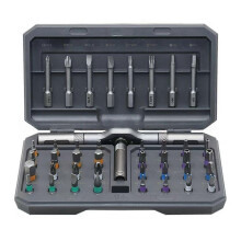 (B) 24/42Pcs Magnetic Ratchet Screwdriver Set Compact Portable Ratchet Screwdriver with Reversible High Torque Drive Handle