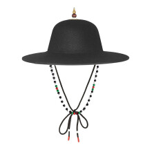 (D)Black Sun Hat Traditional Flying Fish Costume Hat Wide Brim UV Protection Fishing Idol Cosplay Cap Headwear