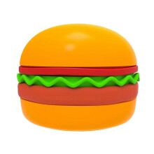 (Orange) Hamburger Shape Pet Bowl 5-Piece Pet Feeding Bowl Set Handmade Tableware Combination for Cats And Dogs