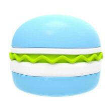 (Blue) Hamburger Shape Pet Bowl 5-Piece Pet Feeding Bowl Set Handmade Tableware Combination for Cats And Dogs