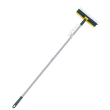 Adjustable Push Broom with Scraper for Tile, Bathroom, Kitchen, Garage, Deck and Wall Cleaning
