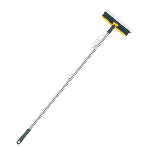 Adjustable Push Broom with Scraper for Tile, Bathroom, Kitchen, Garage, Deck and Wall Cleaning