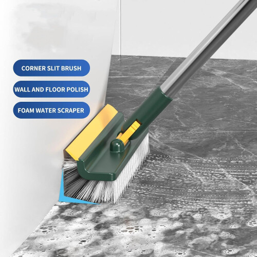 Adjustable Push Broom with Scraper for Tile, Bathroom, Kitchen, Garage, Deck and Wall Cleaning 1