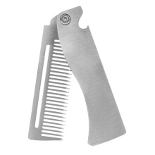 Stainless Steel Folding Pocket Comb for Hair and Beard Grooming, Compact Travel Size for Men