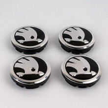 SK05 - 60MM 4-pack Center covers Skoda Silver one size