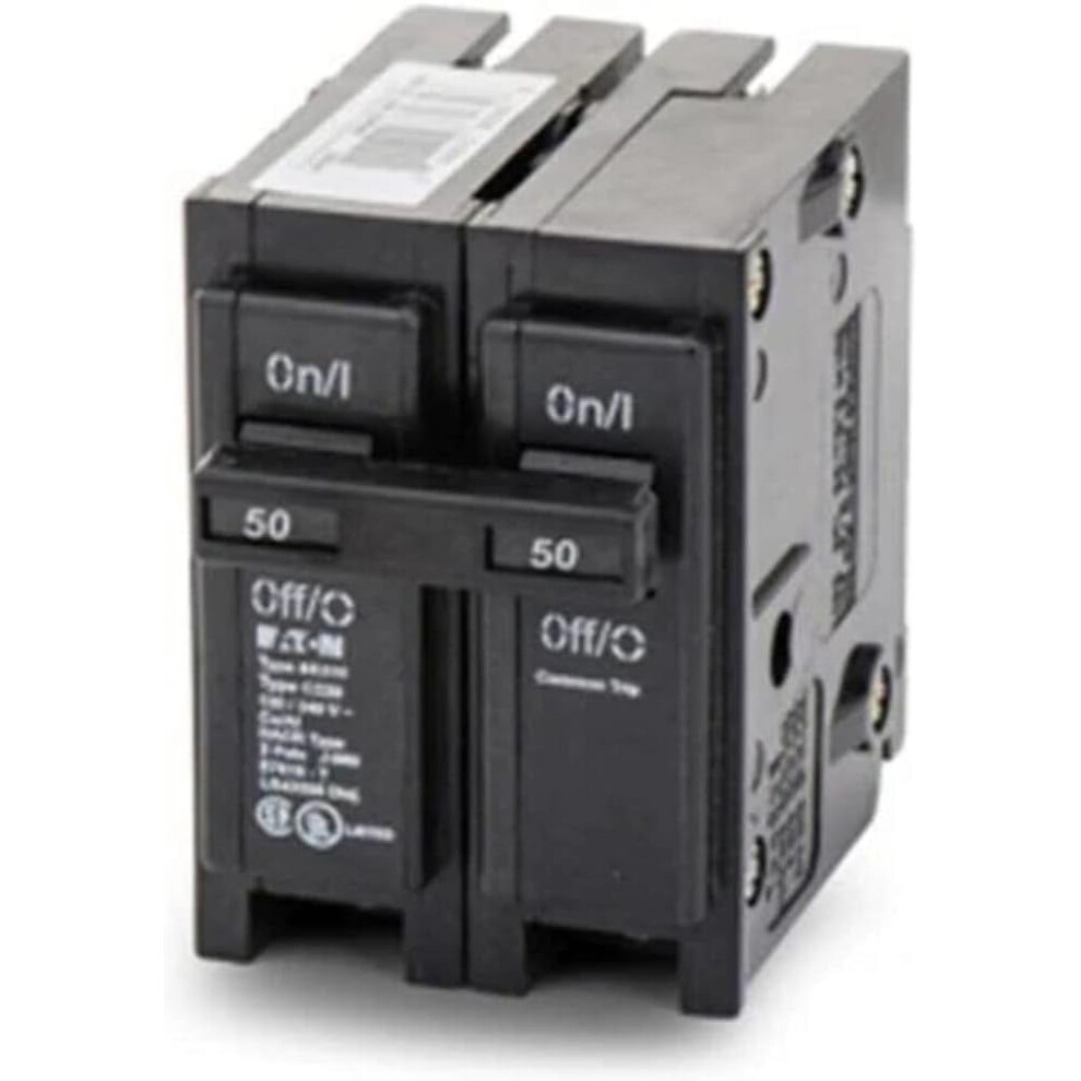 Eaton Br250 Double Pole Interchangeable Circuit Breaker, 120/240V, 50-Amp, Pack Of 1, No Color 9173940130616