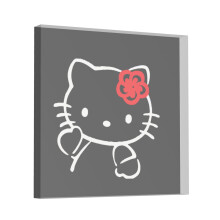 Hello Kitty akril négyzet alakú plakett - Inspiráló idézetek, romantikus ajándék barátnőnek, barátnak, szeretőnek, esküvőre,