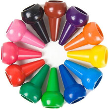 Giz de cera para dedos, atóxico, lavável, com formato anatômico, 12 cores, empilhável, para meninos e meninas.