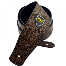 Leathers Deluxe Soft Leather Guitar Strap, Super Soft Suede Backing, 2.59" inches Wide, Adjustable length from 43.5" to 62.99" inches, Vintage Brown